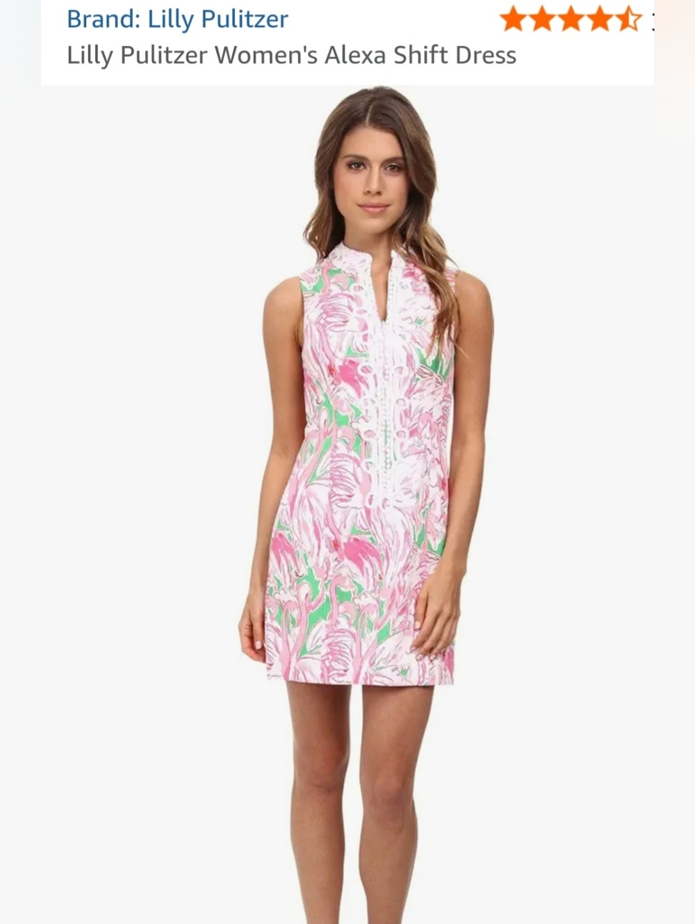 Lilly Pulitzer Pink & Green Flamingo Alexa Shift Dress